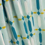 Viscose estampada com motivos geométricos verde-água - Ribes y Casals