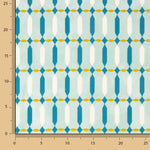 Viscose estampada com motivos geométricos verde-água - Ribes y Casals