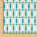 Viscose estampada com motivos geométricos verde-água - Ribes y Casals