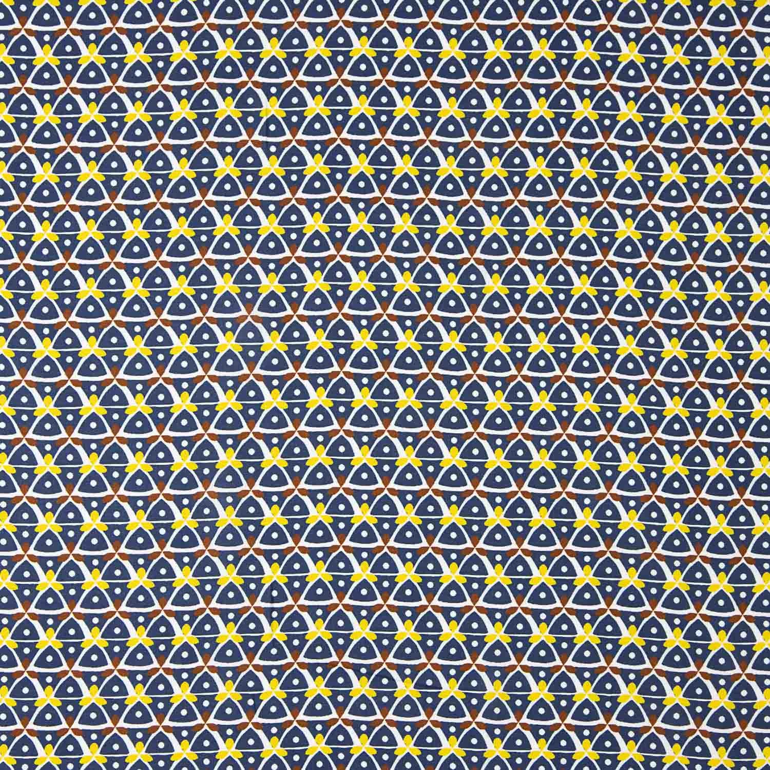 Viscose estampada Kaleido azul marinho - Ribes y Casals