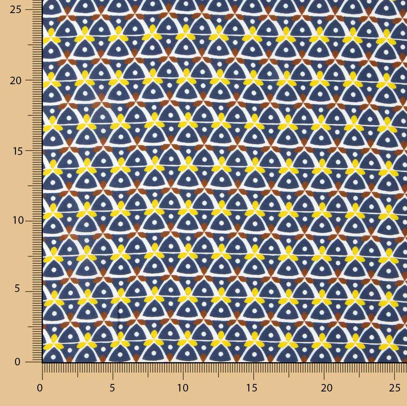 Viscose estampada Kaleido azul marinho - Ribes y Casals