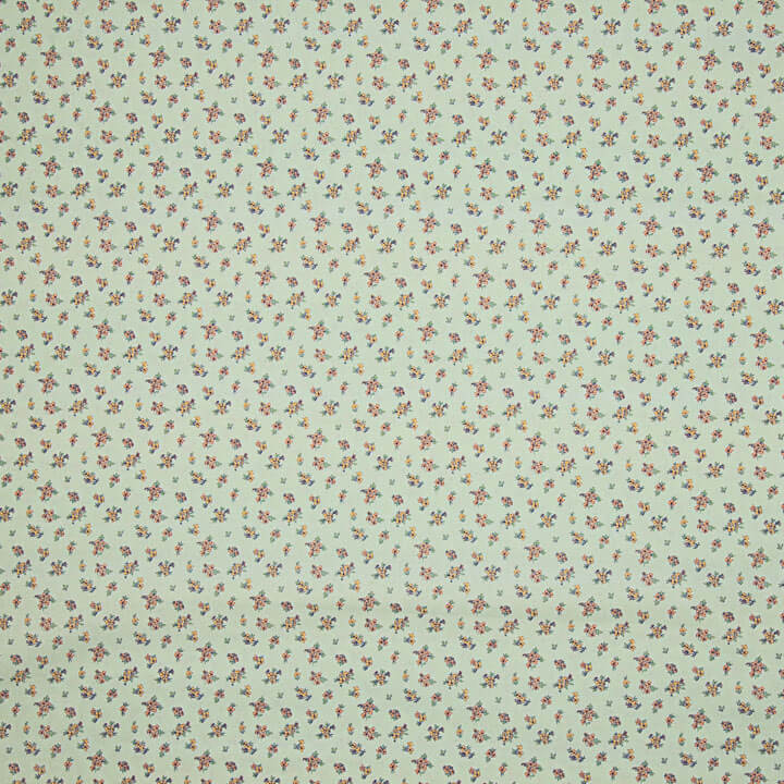 Percal estampado com florzinhas vintage verde-água - Ribes y Casals