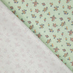 Percal estampado com florzinhas vintage verde-água - Ribes y Casals