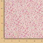 Popeline de algodão orgânico estampado Mil Flores Fúcsia - Ribes y Casals