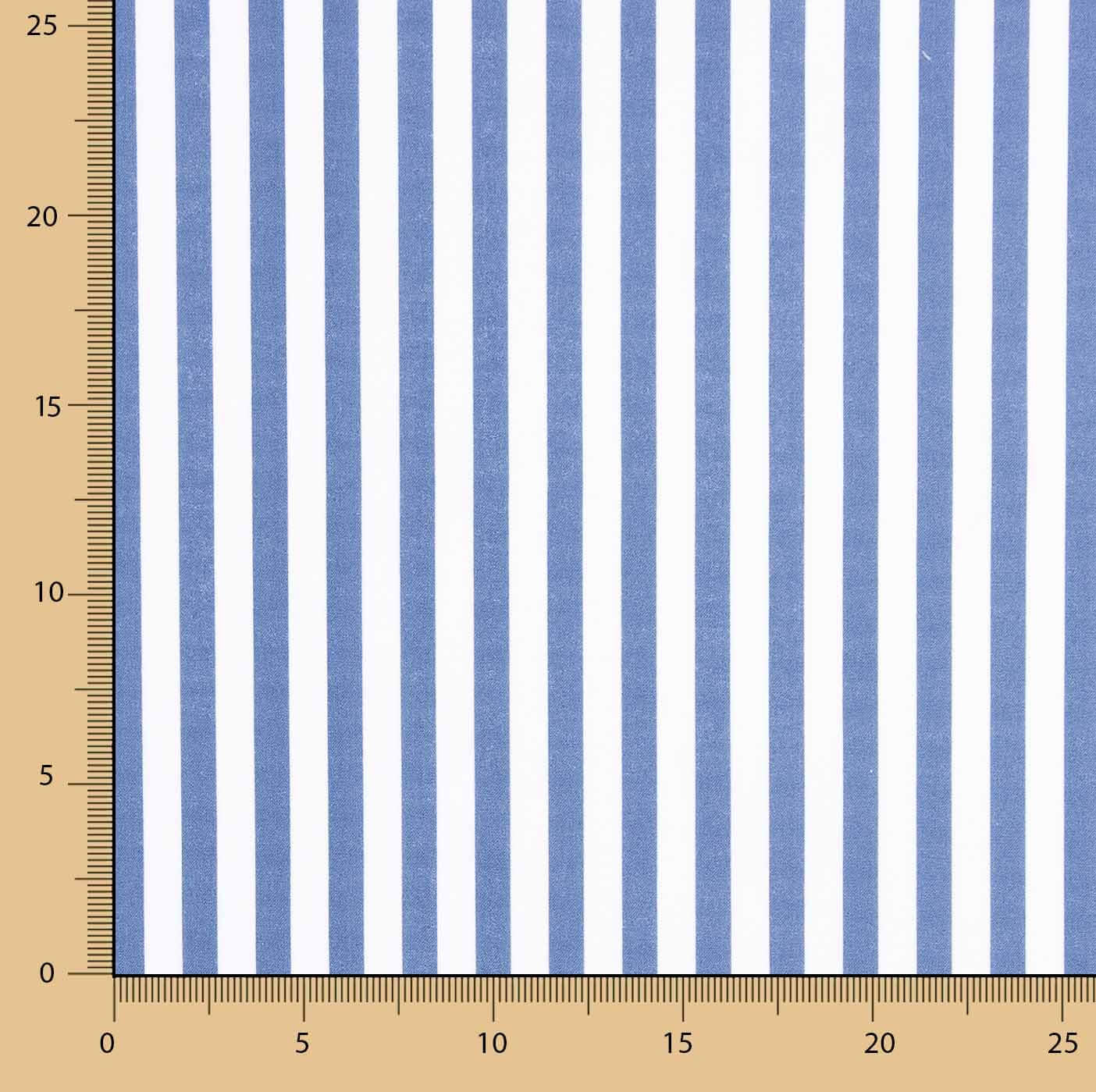 Popeline de algodão orgânico com riscas azuis e brancas - Ribes y Casals