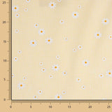 Popeline de algodão orgânico estampado Vichy e margaridas amarelas - Ribes y Casals
