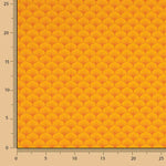 Popelina de Algodão Estampada com Leques Laranja - Ribes y Casals