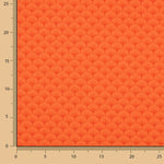 Popelina de Algodão Estampado com Leques Vermelho Coral - Ribes y Casals