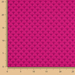 Popelina de Algodão Estampada com Leques Fúcsia - Ribes y Casals