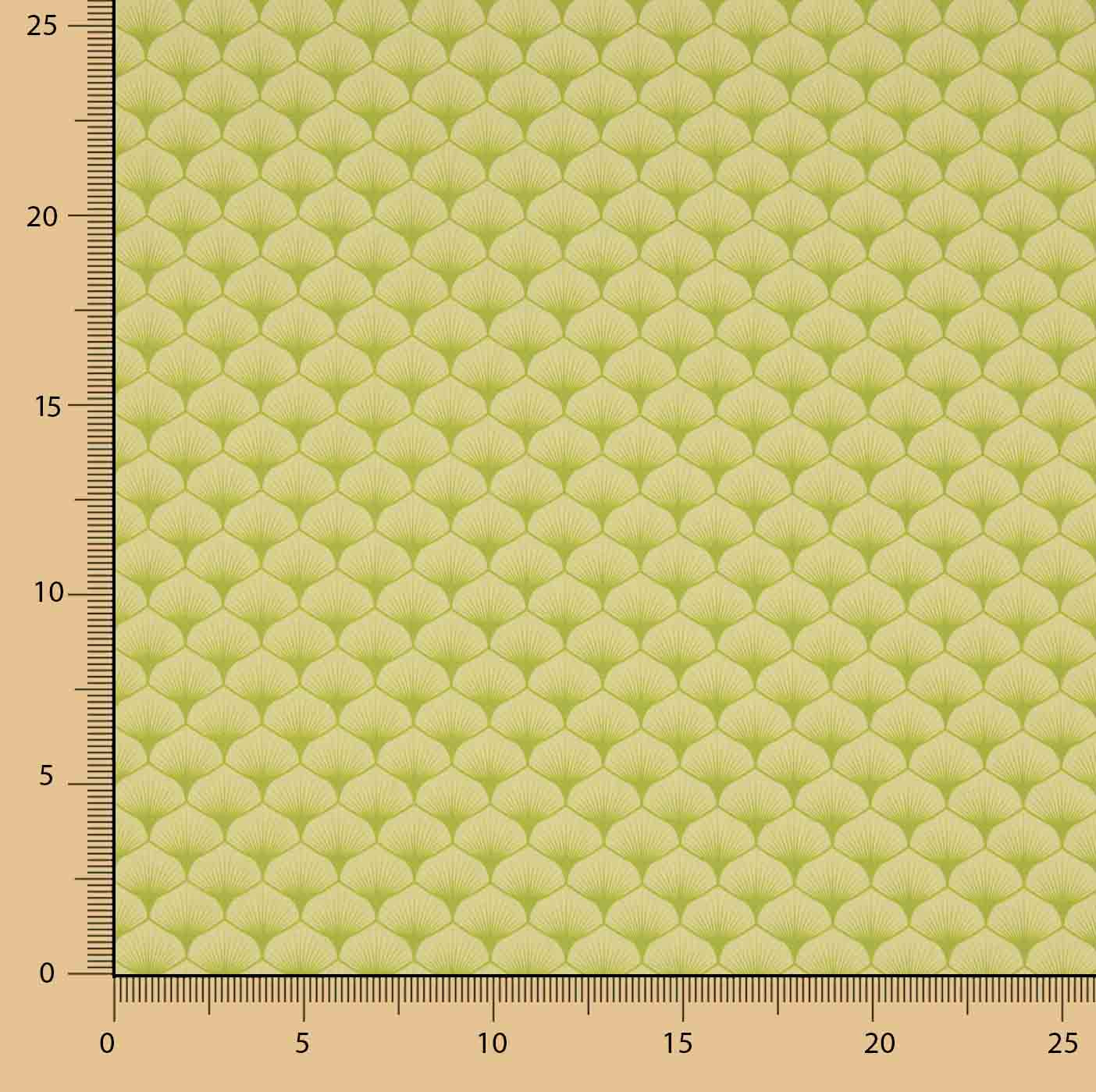 Popelina de Algodão Estampado com Leques Verdes - Ribes y Casals