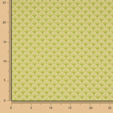 Popelina de Algodão Estampado com Leques Verdes - Ribes y Casals