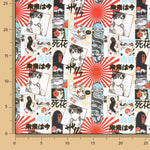 Popeline de algodão estampado com manga japonesa - Ribes y Casals