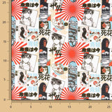 Popeline de algodão estampado com manga japonesa - Ribes y Casals