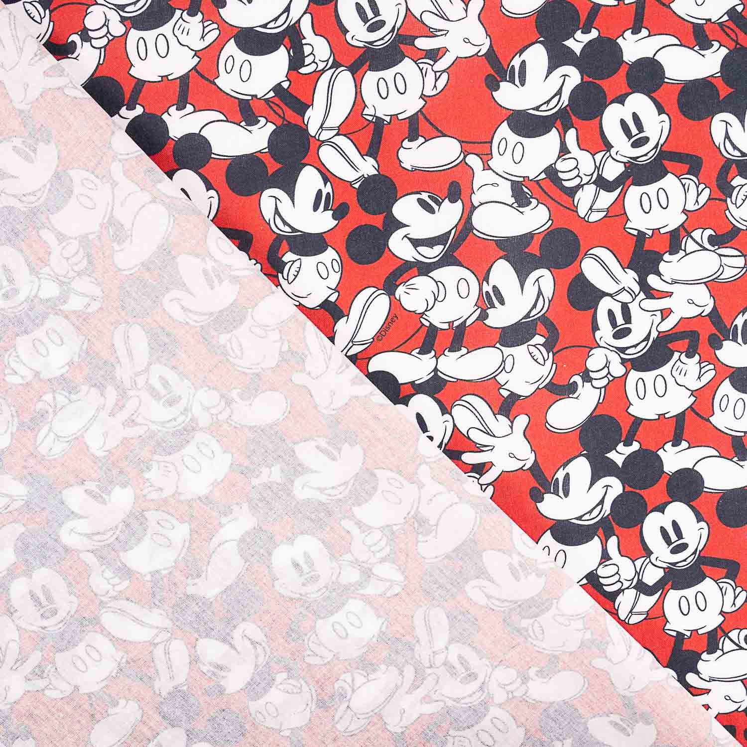 Popeline de algodão estampado Mickey Mouse - Ribes y Casals