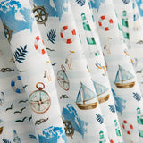Popelina de Algodão com Estampado Marinho - Ribes y Casals