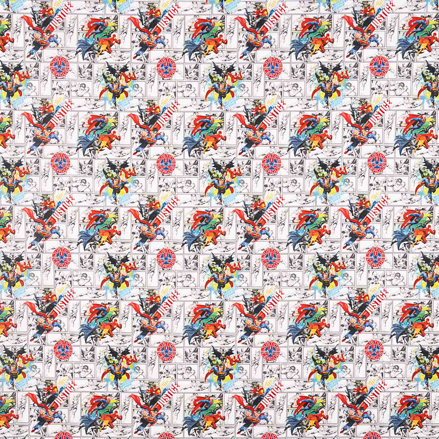 Popeline de algodão estampado DC Comics Super-heróis - Ribes y Casals