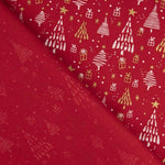 Popelina estampada «Bosque natalício vermelho» - Ribes y Casals