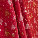 Popelina estampada «Bosque natalício vermelho» - Ribes y Casals