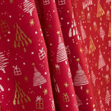 Popelina estampada «Bosque natalício vermelho» - Ribes y Casals