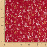 Popelina estampada «Bosque natalício vermelho» - Ribes y Casals