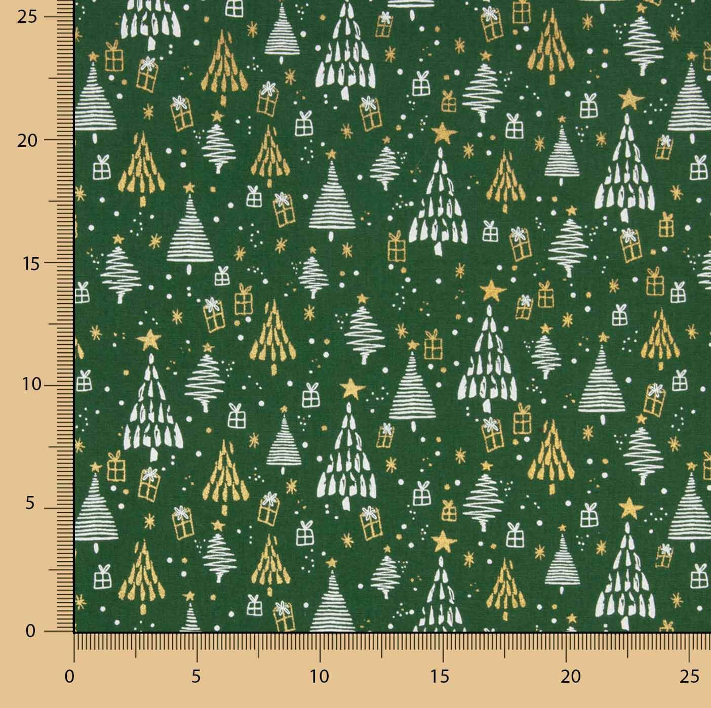 Popelina estampada «Bosque natalício verde» - Ribes y Casals