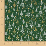 Popelina estampada «Bosque natalício verde» - Ribes y Casals