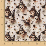 Popelina estampada com caveiras de Halloween - Ribes y Casals