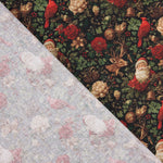 Popelina estampada com motivos natalícios: Pai Natal e cardeais - Ribes y Casals