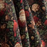 Popelina estampada com motivos natalícios: Pai Natal e cardeais - Ribes y Casals