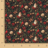 Popelina estampada com motivos natalícios: Pai Natal e cardeais - Ribes y Casals