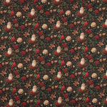 Popelina estampada com motivos natalícios: Pai Natal e cardeais - Ribes y Casals
