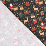 Popelina estampada com motivos natalícios: Pai Natal e renas - Ribes y Casals