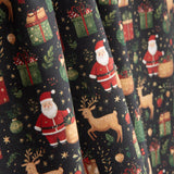 Popelina estampada com motivos natalícios: Pai Natal e renas - Ribes y Casals