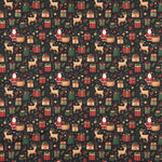 Popelina estampada com motivos natalícios: Pai Natal e renas - Ribes y Casals