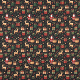 Popelina estampada com motivos natalícios: Pai Natal e renas - Ribes y Casals