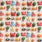 Cretona de Algodão Fundo Marinho Kawaii - Ribes y Casals
