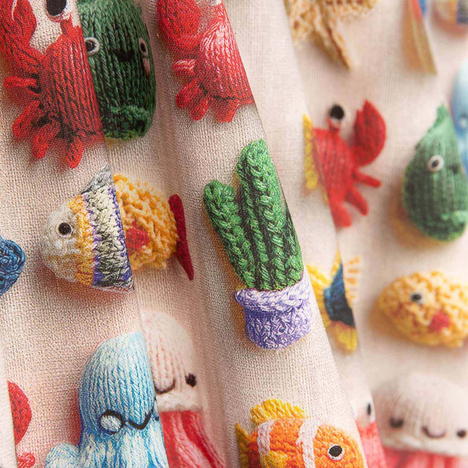 Cretona de Algodão Fundo Marinho Kawaii - Ribes y Casals