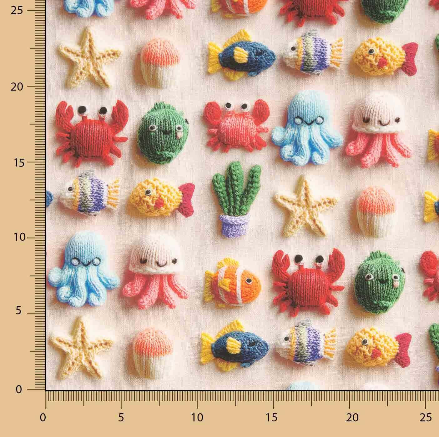 Cretona de Algodão Fundo Marinho Kawaii - Ribes y Casals