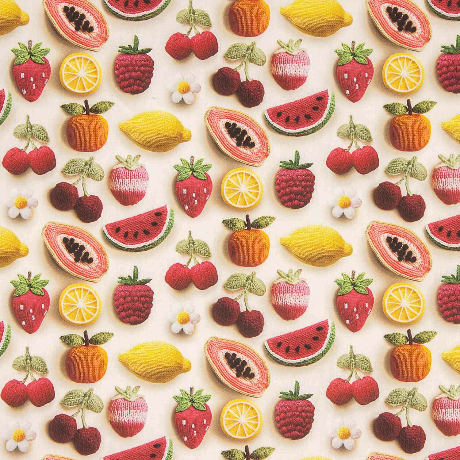 Cretona de Algodão Estampada com Frutas Gourmet - Ribes y Casals