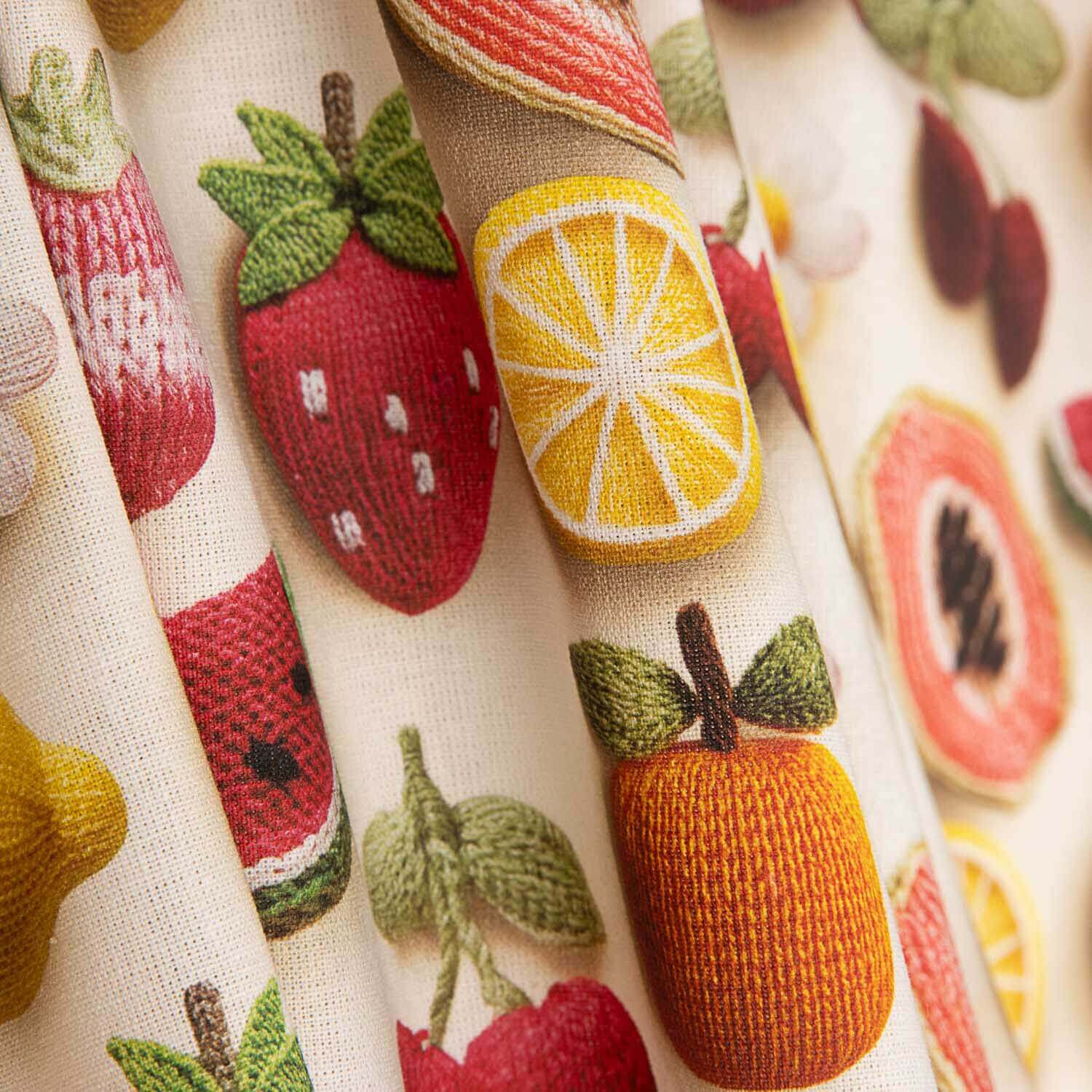 Cretona de Algodão Estampada com Frutas Gourmet - Ribes y Casals