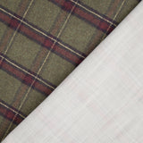 Loneta com efeito de tecido de linho, xadrez, verde cáqui - Ribes y Casals