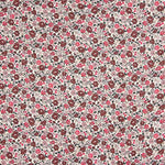 Sarja de viscose com padrão de flores em rosa e bordô - Ribes y Casals