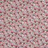 Sarja de viscose com padrão de flores em rosa e bordô - Ribes y Casals