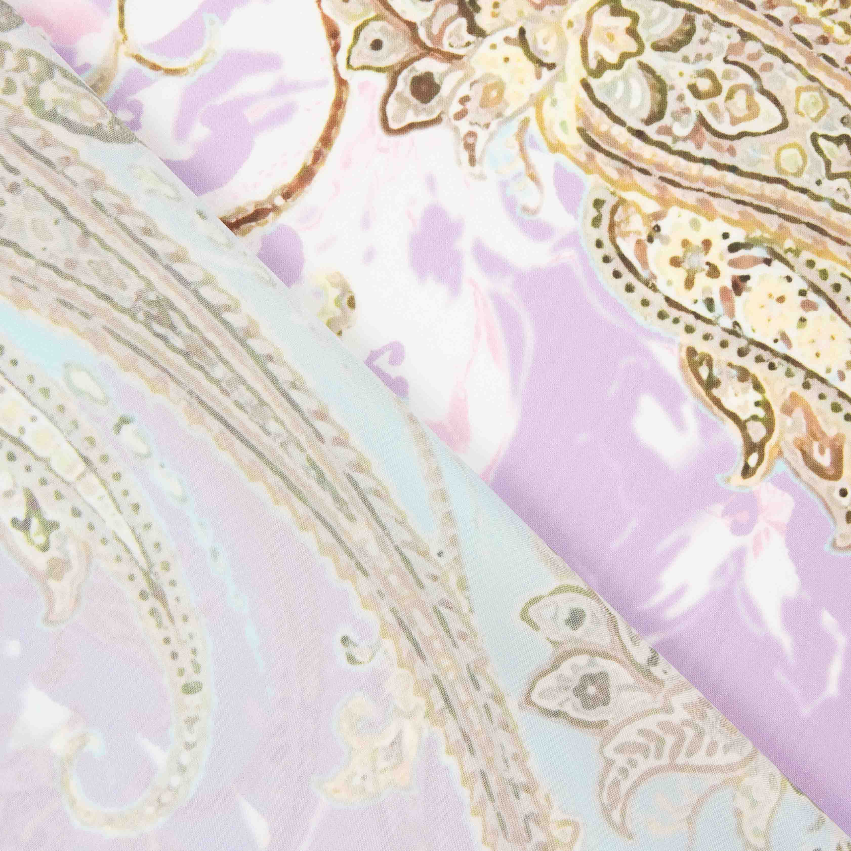 Cetim estampado Cachemira Lavanda - Ribes y Casals