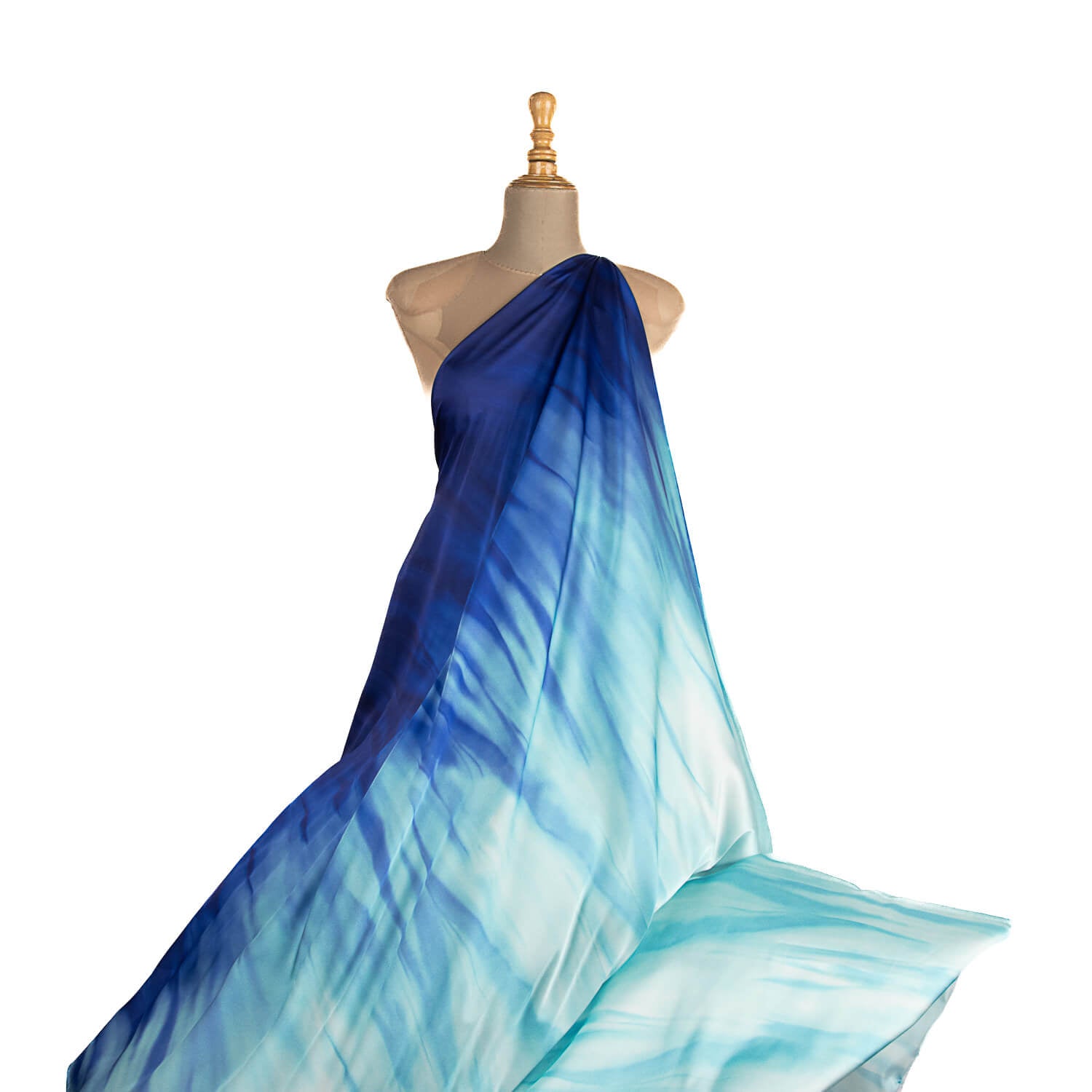 Cascata de Satin Estampado Azul - Ribes y Casals