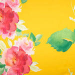 Cetim estampado floral amarelo - Ribes y Casals