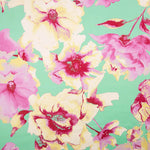 Cetim estampado floral verde água - Ribes y Casals