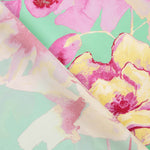 Cetim estampado floral verde água - Ribes y Casals