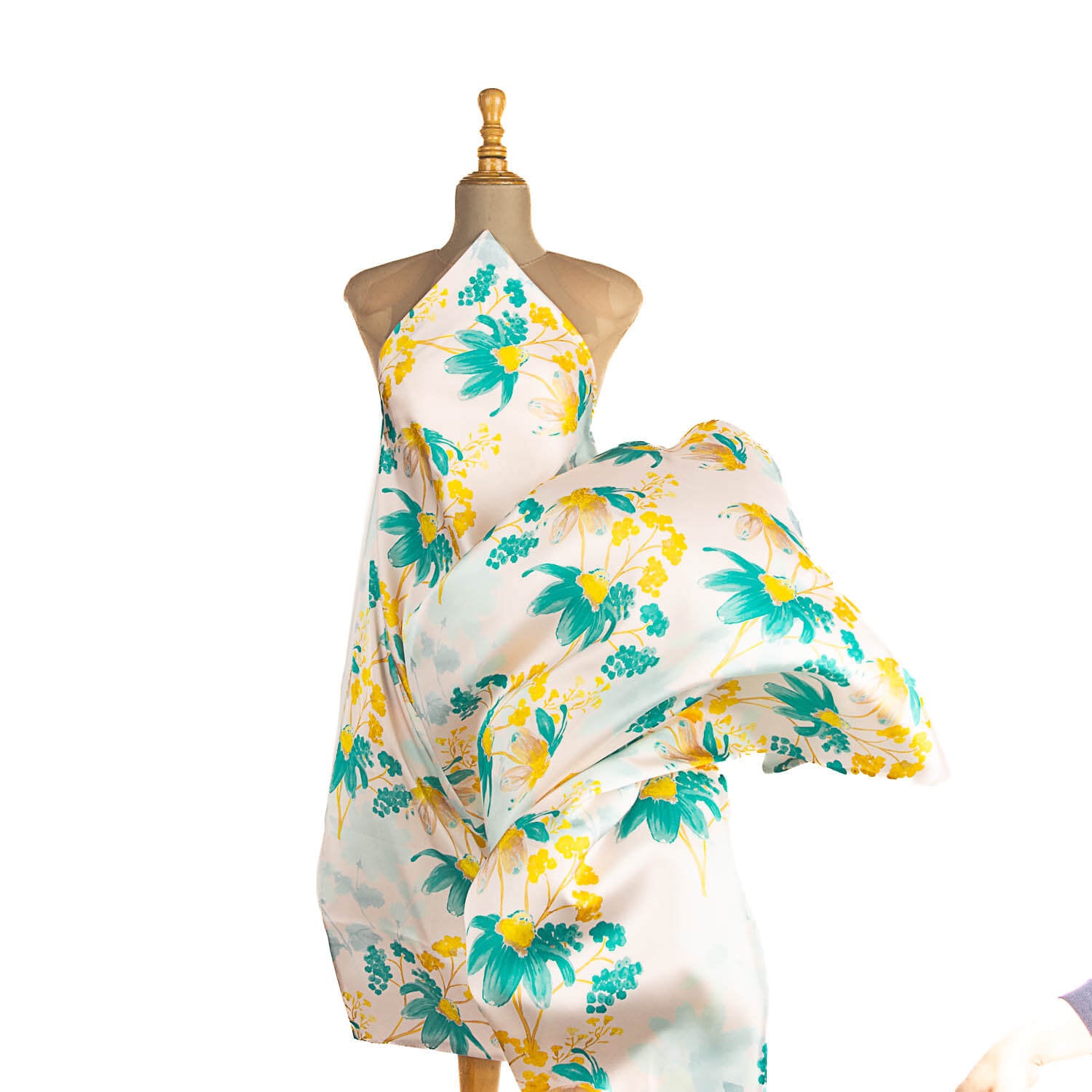 Satin Printed Green Moon Water - Ribes y Casals