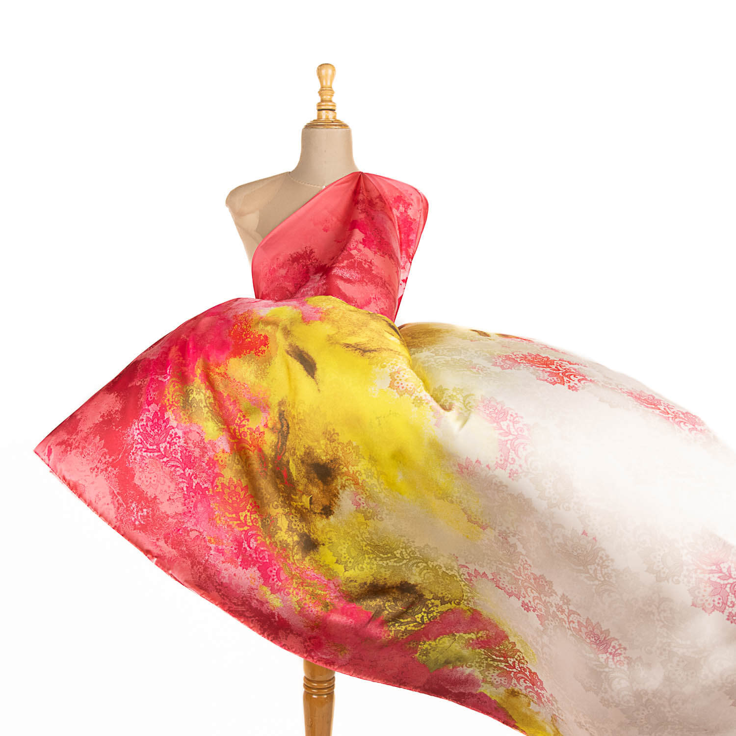 Cetim estampado Petúnia Bege - Ribes y Casals